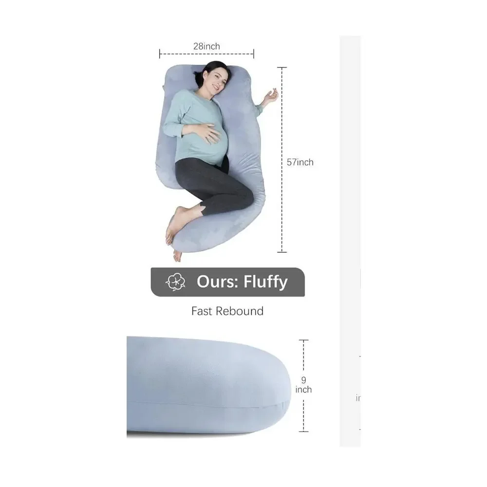 Moon Park Pregnancy Pillow Blue Full Body Maternity Plush Sleeping Support New